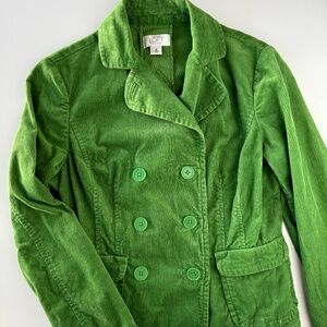 Ann Taylor Loft Corduroy Kelly Green Jacket size SP
